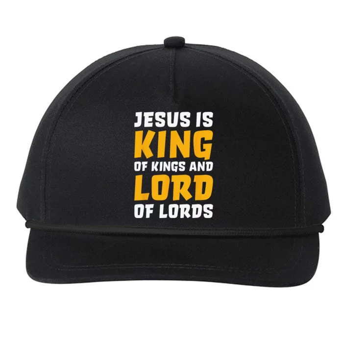 Jesus Is King & Lord Bible Verse Christian Snapback Five-Panel Rope Hat