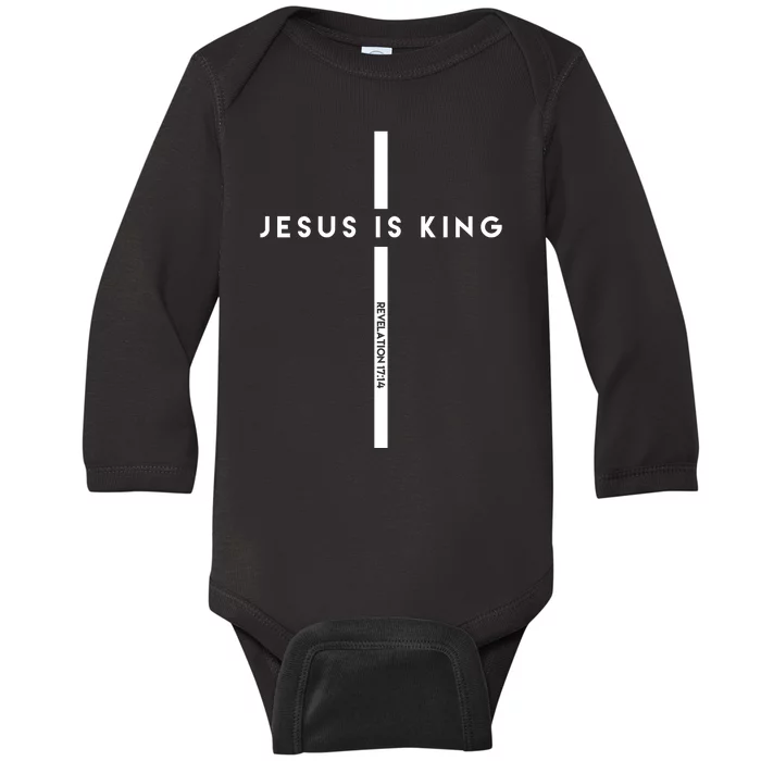 Jesus Is King Cross Revelation Baby Long Sleeve Bodysuit