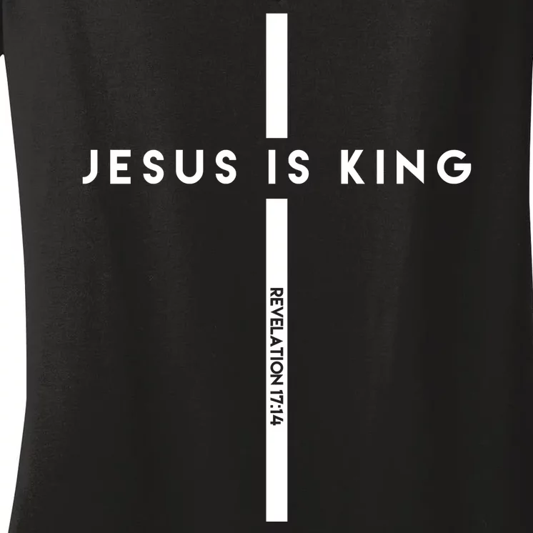 Jesus Is King Cross Revelation Women's V-Neck T-Shirt