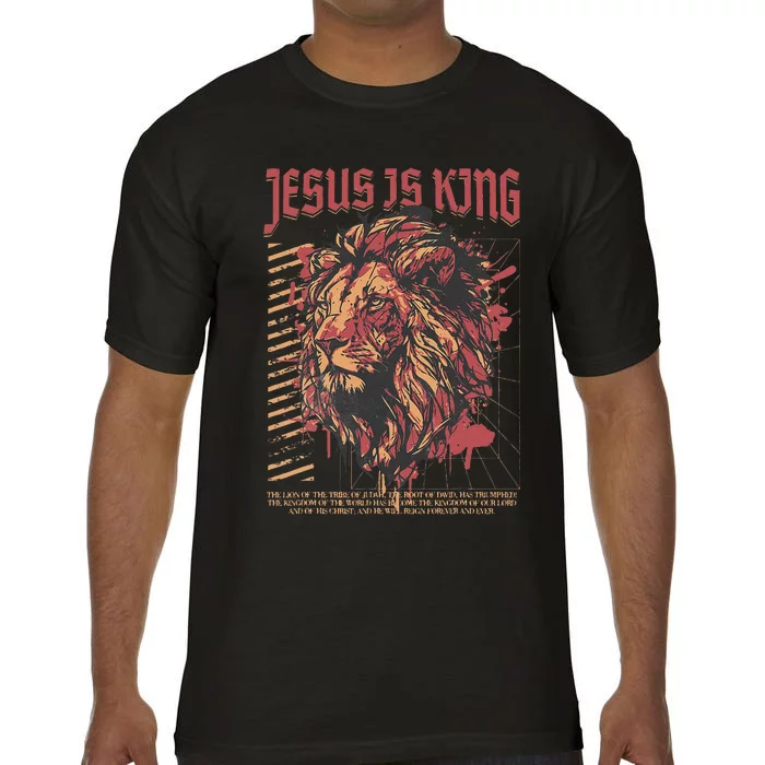 Jesus Is King Lion Christian Jesus Is King Lion Comfort Colors T-Shirt