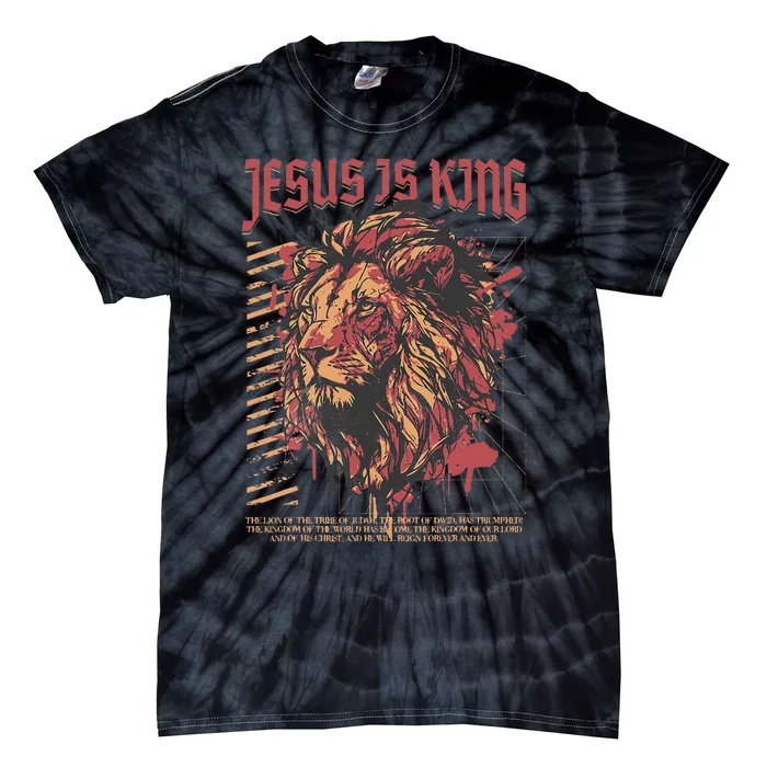 Jesus Is King Lion Christian Jesus Is King Lion Tie-Dye T-Shirt