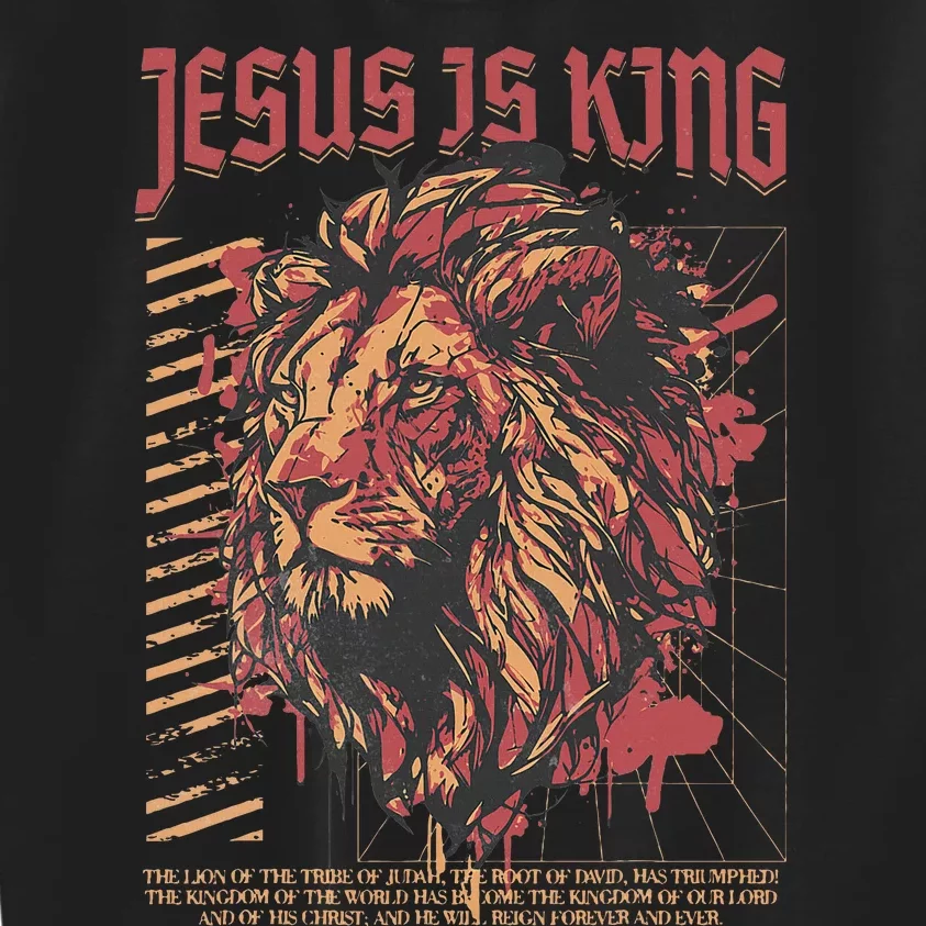 Jesus Is King Lion Christian Jesus Is King Lion Kids Sweatshirt