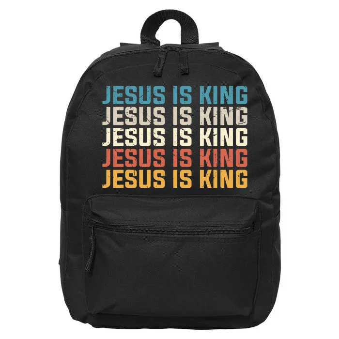 Jesus Is King Vintage Christian Church 16 in Basic Backpack