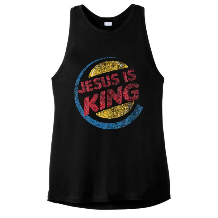 Jesus Is King Ladies Tri-Blend Wicking Tank