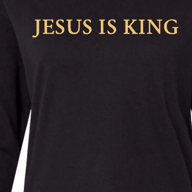 Jesus Is King Christian Womens Cotton Relaxed Long Sleeve T-Shirt