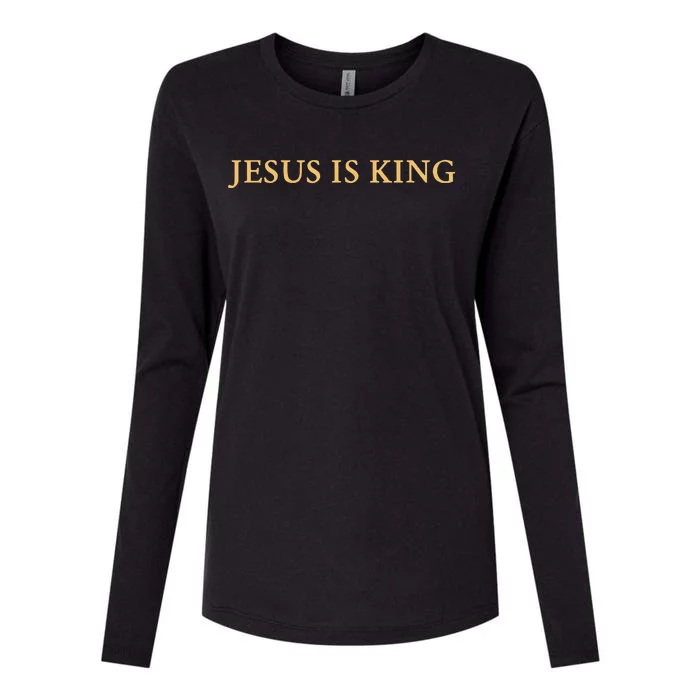 Jesus Is King Christian Womens Cotton Relaxed Long Sleeve T-Shirt