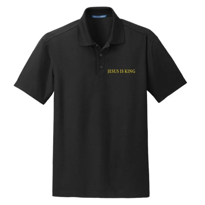 Jesus Is King Christian Dry Zone Grid Performance Polo