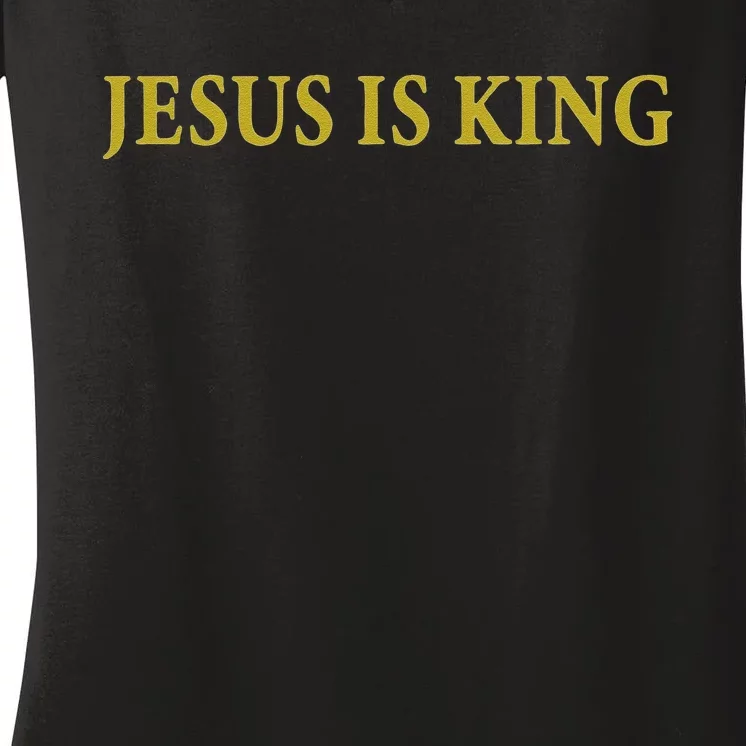 Jesus Is King Christian Women's V-Neck T-Shirt