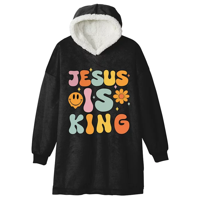 Jesus Is King Christian Religious Hooded Wearable Blanket