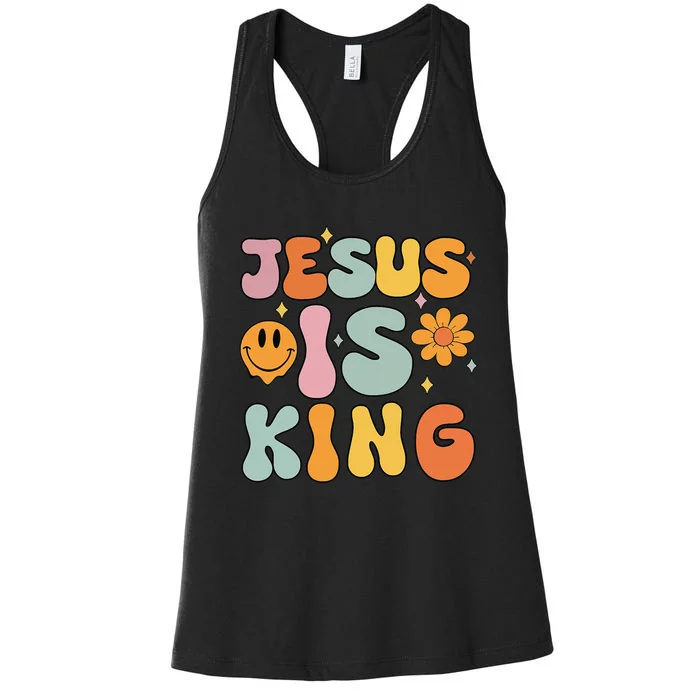 Jesus Is King Christian Religious Women's Racerback Tank