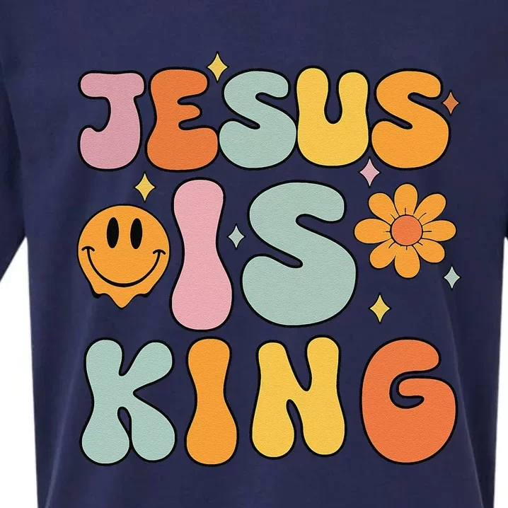 Jesus Is King Christian Religious Sueded Cloud Jersey T-Shirt