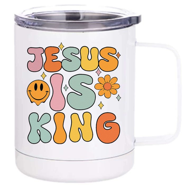 Jesus Is King Christian Religious Front & Back 12oz Stainless Steel Tumbler Cup