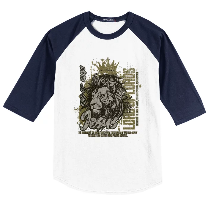 Jesus Is King Of Kings Jesus Lion Of Judah Christian Lion Baseball Sleeve Shirt