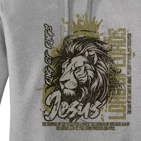 Jesus Is King Of Kings Jesus Lion Of Judah Christian Lion Women's Pullover Hoodie