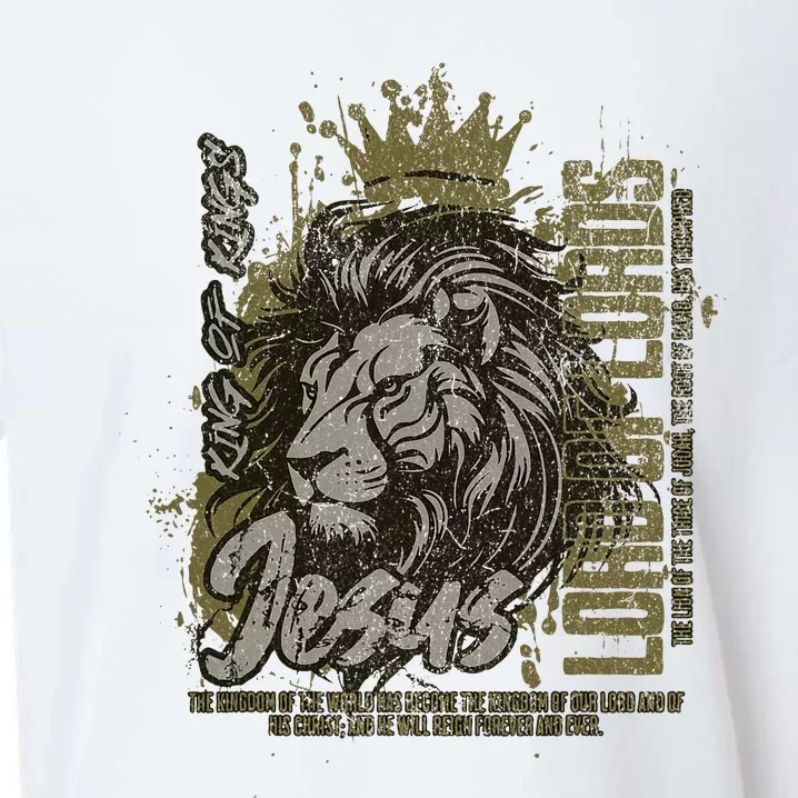 Jesus Is King Of Kings Jesus Lion Of Judah Christian Lion Sueded Cloud Jersey T-Shirt