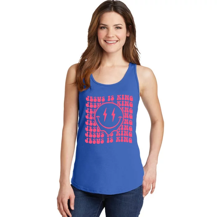 Jesus Is King Retro Groovy Aesthetic Gift Ladies Essential Tank