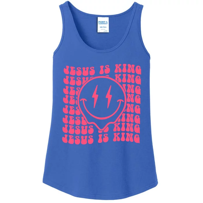 Jesus Is King Retro Groovy Aesthetic Gift Ladies Essential Tank