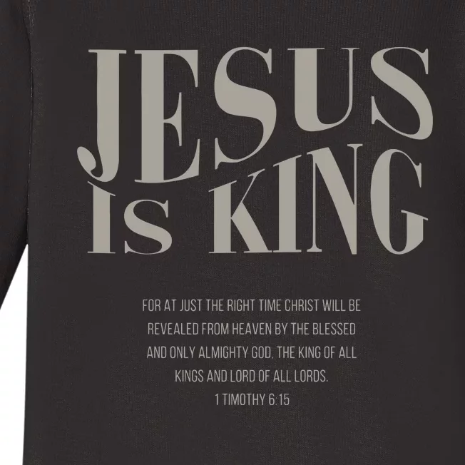 Jesus Is King Christian Baby Long Sleeve Bodysuit