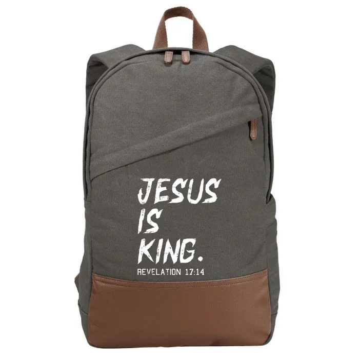 Jesus Is King Christmas Revelation Bible Religious Christian Cotton Canvas Backpack