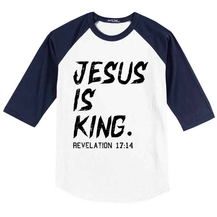 Jesus Is King Christmas Revelation Bible Religious Christian Baseball Sleeve Shirt