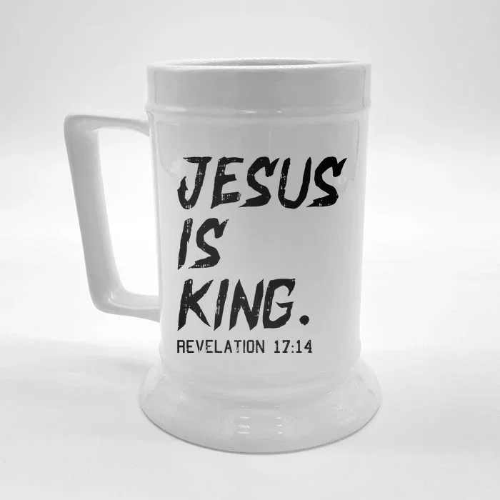 Jesus Is King Christmas Revelation Bible Religious Christian Front & Back Beer Stein