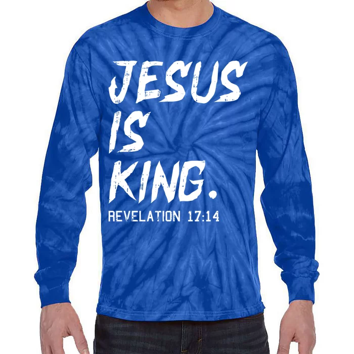 Jesus Is King Christmas Revelation Bible Religious Christian Gift Tie-Dye Long Sleeve Shirt