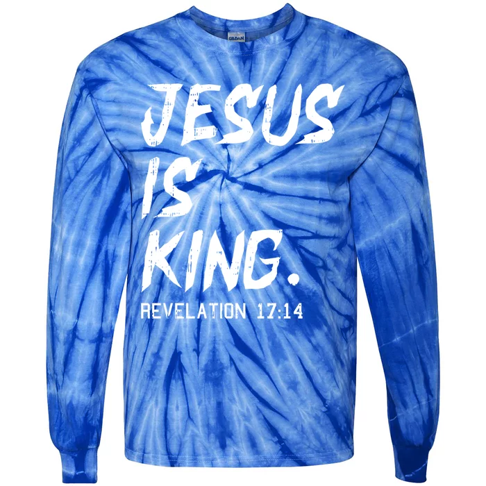 Jesus Is King Christmas Revelation Bible Religious Christian Gift Tie-Dye Long Sleeve Shirt