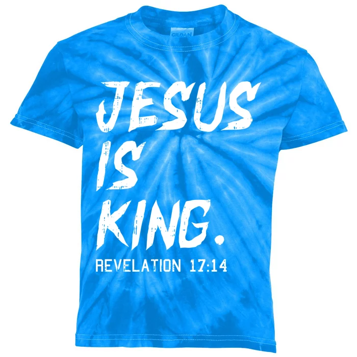 Jesus Is King Christmas Revelation Bible Religious Christian Gift Kids Tie-Dye T-Shirt