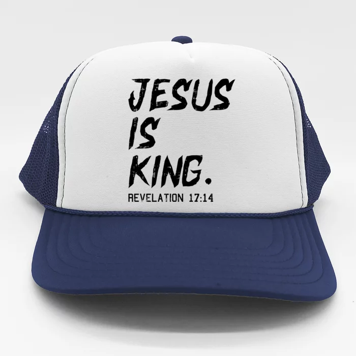 Jesus Is King Christmas Revelation Bible Religious Christian Gift Trucker Hat