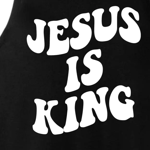 Jesus Is King Groovy Retro Christianity Ladies Tri-Blend Wicking Tank