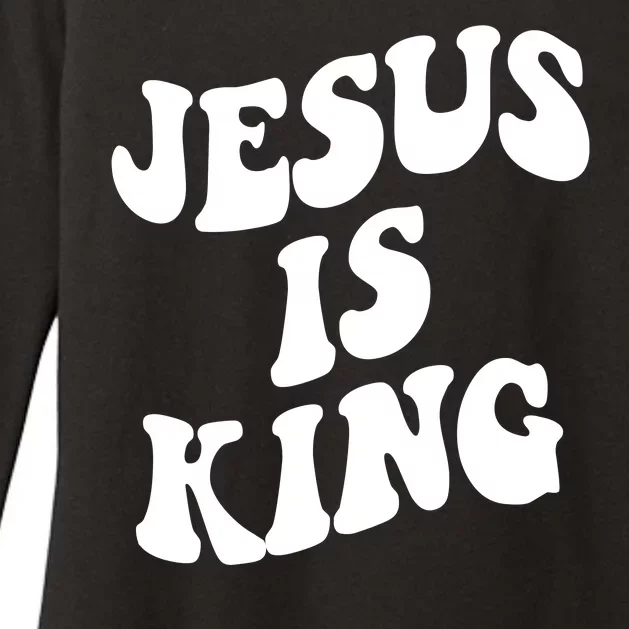 Jesus Is King Groovy Retro Christianity Womens CVC Long Sleeve Shirt