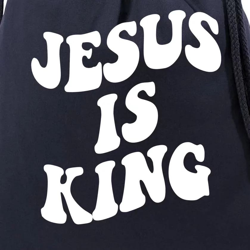 Jesus Is King Groovy Retro Christianity Drawstring Bag