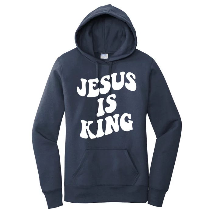 Jesus Is King Groovy Retro Christianity Women's Pullover Hoodie