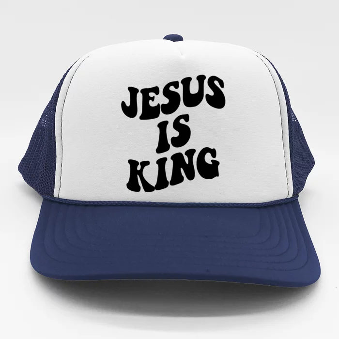 Jesus Is King Groovy Retro Christianity Trucker Hat