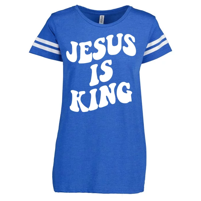 Jesus Is King Groovy Retro Christianity Enza Ladies Jersey Football T-Shirt