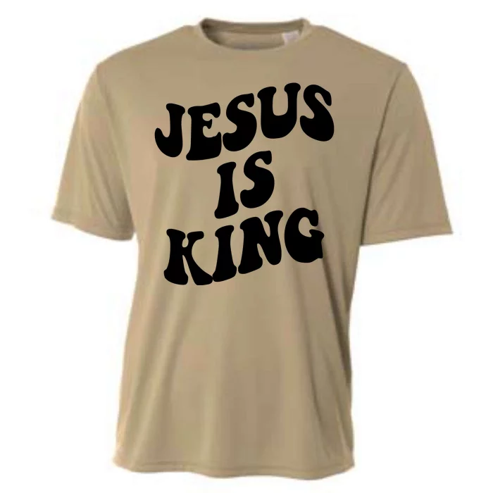 Jesus Is King Groovy Retro Christianity Cooling Performance Crew T-Shirt