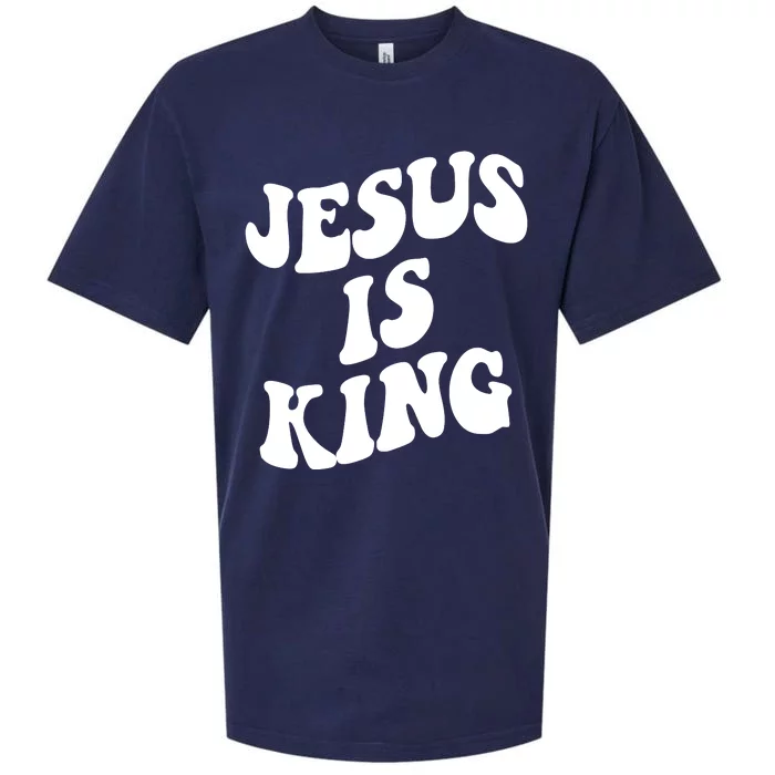 Jesus Is King Groovy Retro Christianity Sueded Cloud Jersey T-Shirt