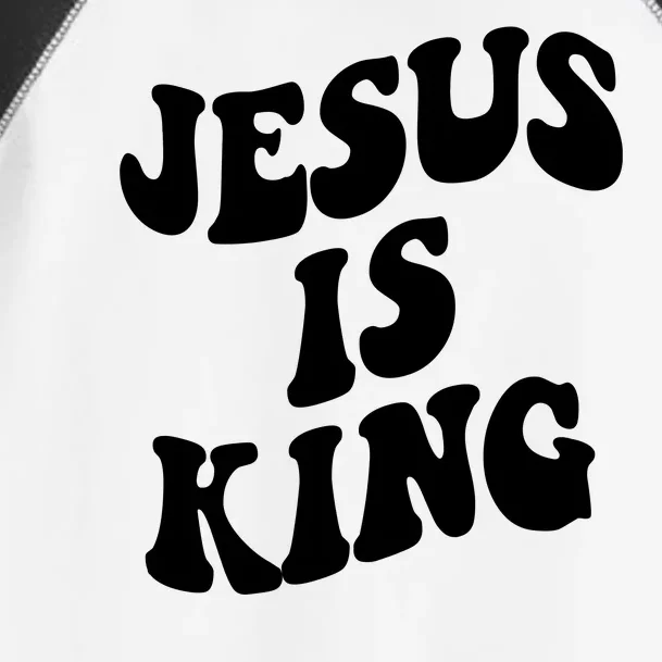 Jesus Is King Groovy Retro Christianity Toddler Fine Jersey T-Shirt