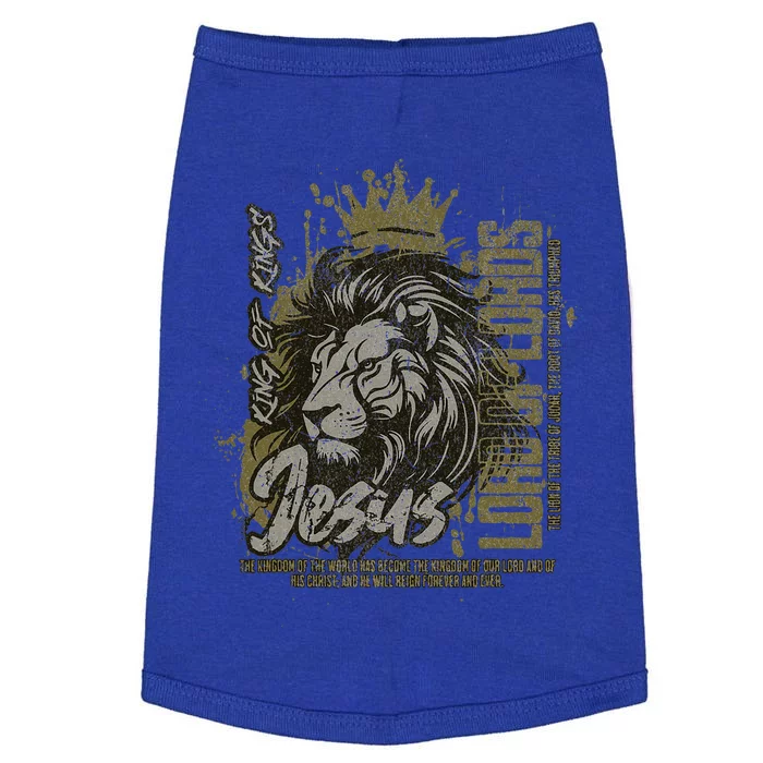 Jesus Is King Of Kings Jesus Lion Of Judah Christian Lion Doggie Tank