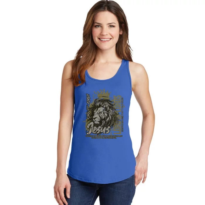 Jesus Is King Of Kings Jesus Lion Of Judah Christian Lion Ladies Essential Tank