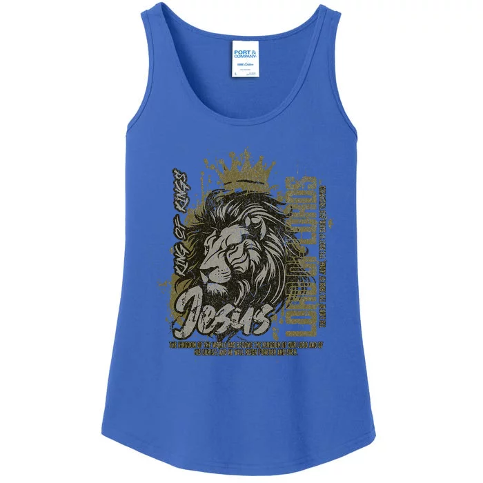 Jesus Is King Of Kings Jesus Lion Of Judah Christian Lion Ladies Essential Tank