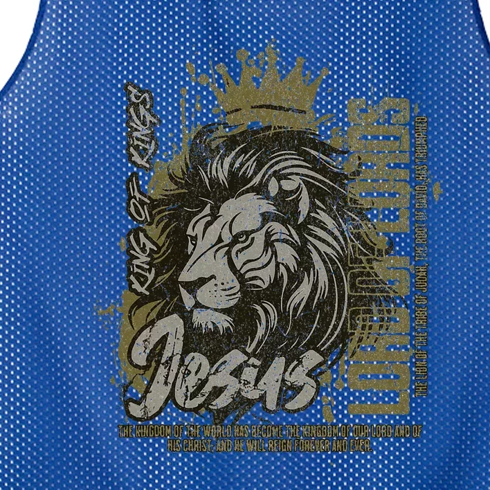 Jesus Is King Of Kings Jesus Lion Of Judah Christian Lion Mesh Reversible Basketball Jersey Tank