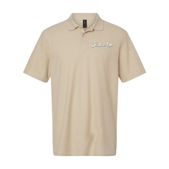 JESUS IS KING Christian Gifts Spiritual Wear Softstyle Adult Sport Polo