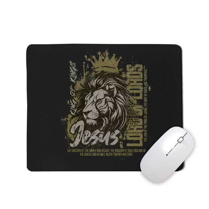 Jesus Is King Of Kings Jesus Lion Of Judah Christian Lion Mousepad