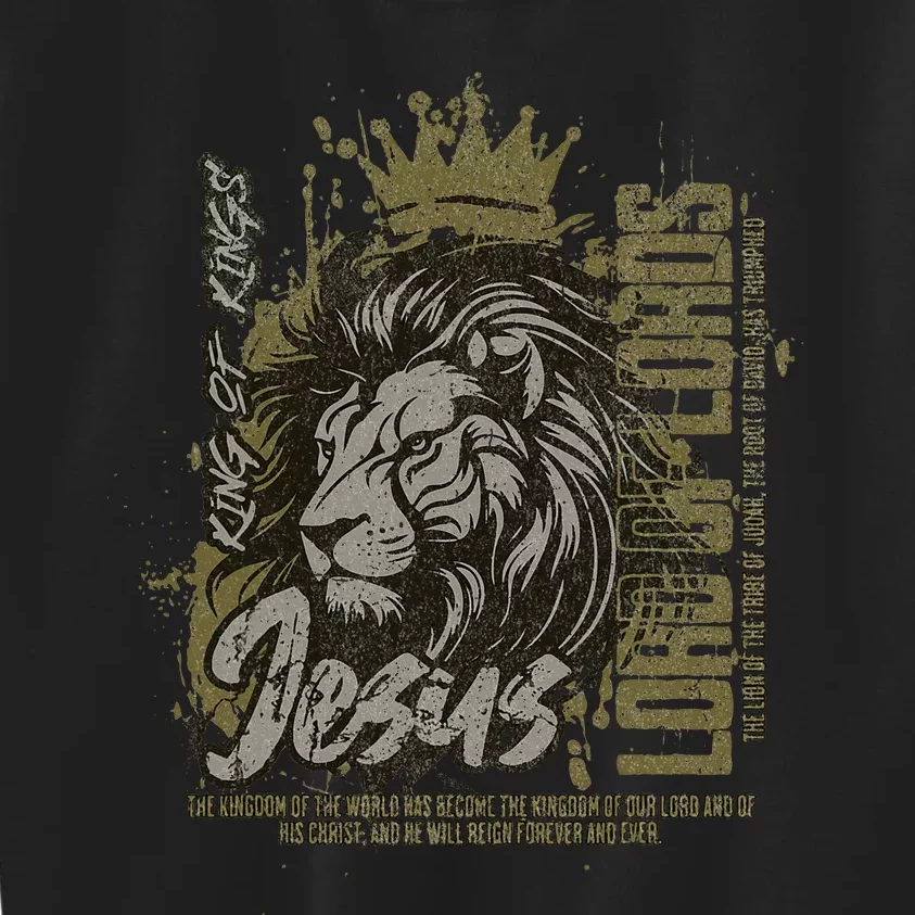 Jesus Is King Of Kings Jesus Lion Of Judah Christian Lion Kids Sweatshirt