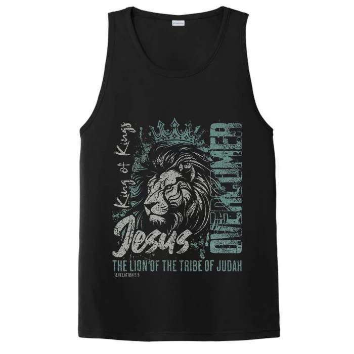 Jesus Is King Lion Of Judah Bible Faith Performance Tank