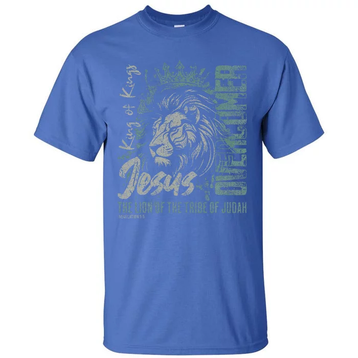 Jesus Is King Lion Of Judah Bible Faith Tall T-Shirt