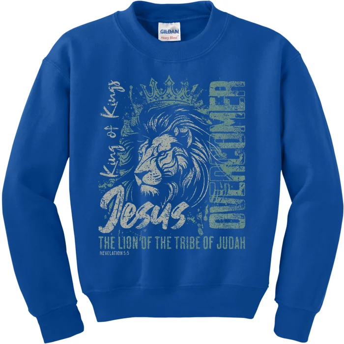 Jesus Is King Lion Of Judah Bible Faith Kids Sweatshirt