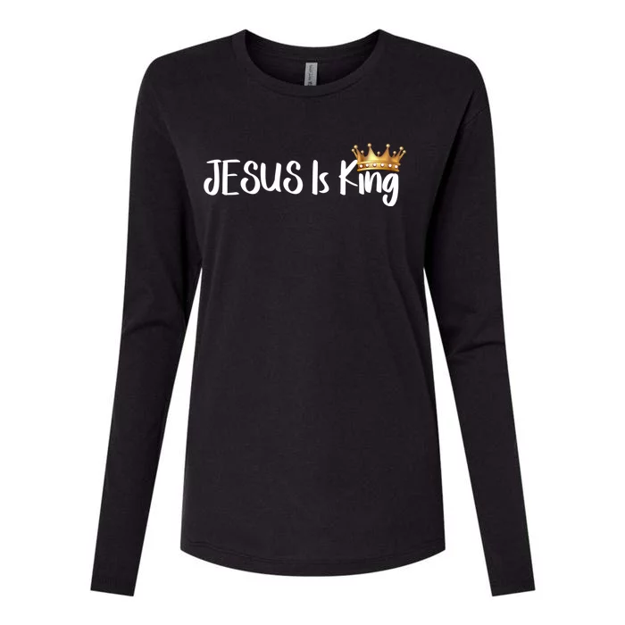 Jesus Is King Gift Religious Christian Merch Gift Womens Cotton Relaxed Long Sleeve T-Shirt