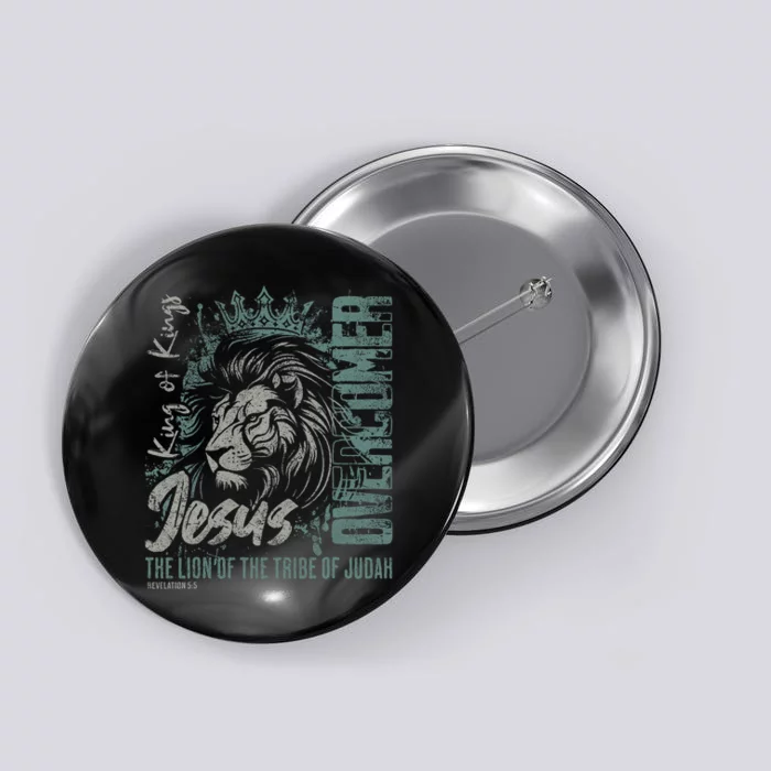 Jesus Is King Lion Of Judah Bible Faith Graphic Christian Button